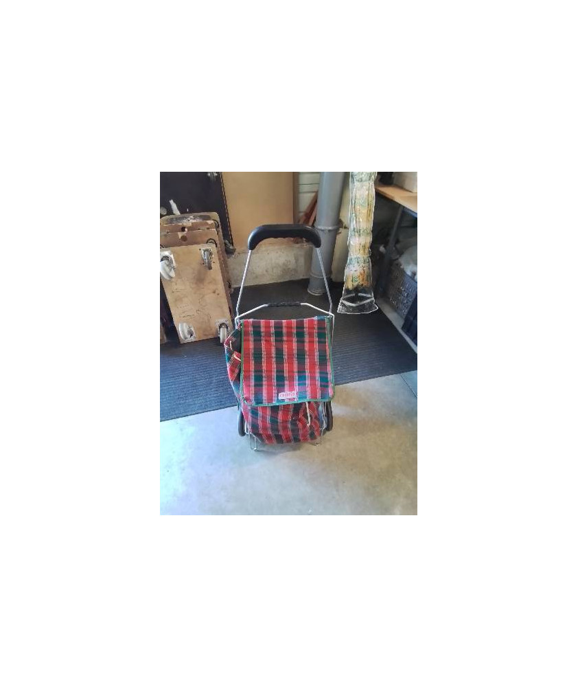 CHARIOT DE COURSES A ROULETTES TISSU ECOSSAIS CADDIE