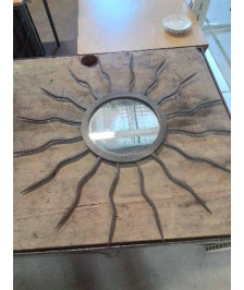 MIROIR SOLEIL FER FORGÉ ANNÉES 50