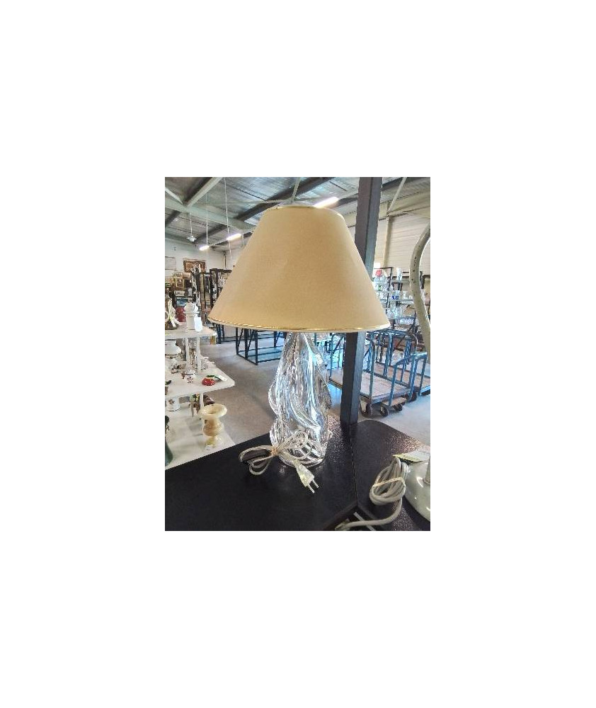 LAMPE CRISTAL AJ ECRU LISERÉ DORÉ 