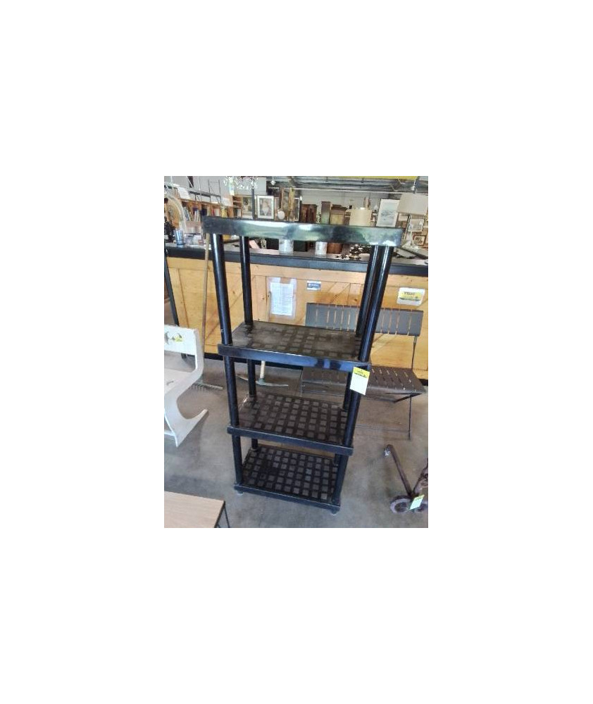 ÉTAGÈRE RESINE NOIR 4 TABLETTES 
