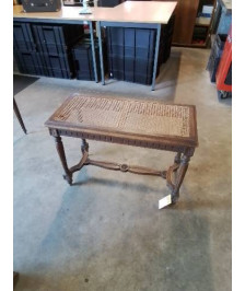 BANQUETTE DE PIANO BOIS SCULPTÉ A ENTRETOISE ASSISE CANNÉE STYLE LOUIS XVI