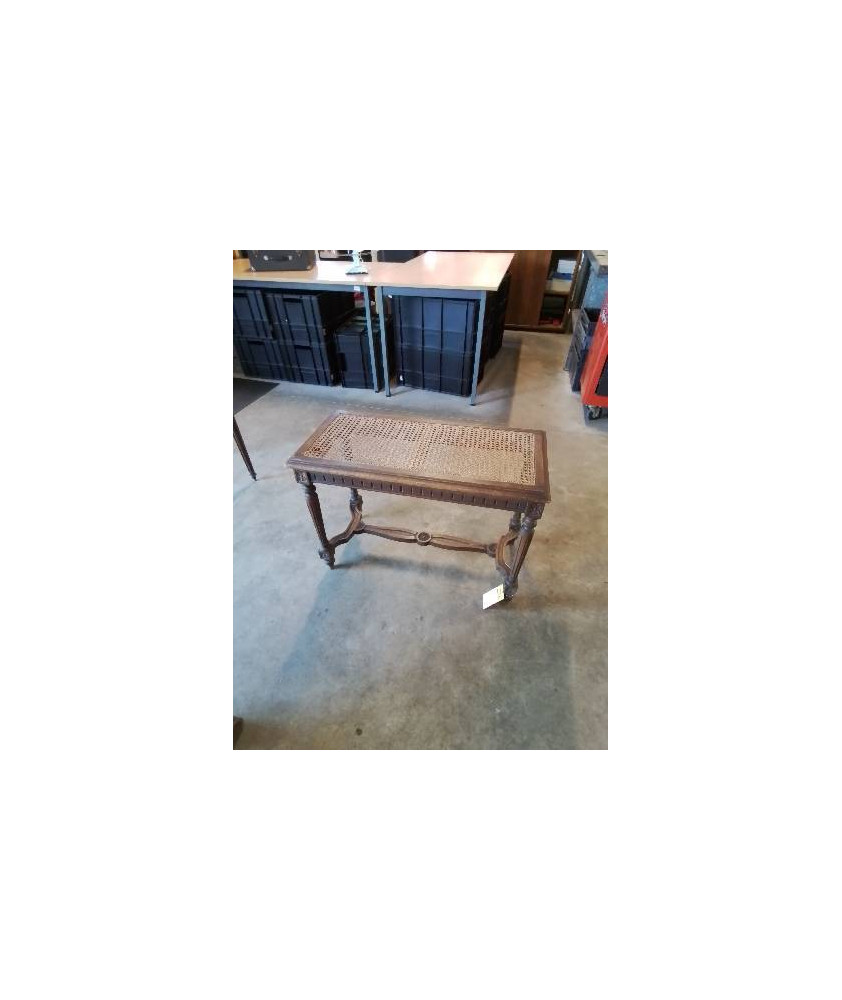 BANQUETTE DE PIANO BOIS SCULPTÉ A ENTRETOISE ASSISE CANNÉE STYLE LOUIS XVI