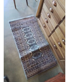 TAPIS LAINE BLEU ÉCRU 120X60CM