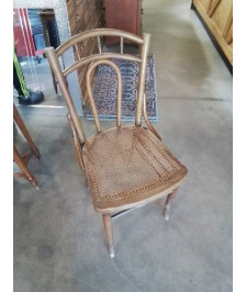 CHAISE BISTROT BOIS DOOSIER COURBÉ ASSISE CANNÉE DÉBUT XXE 