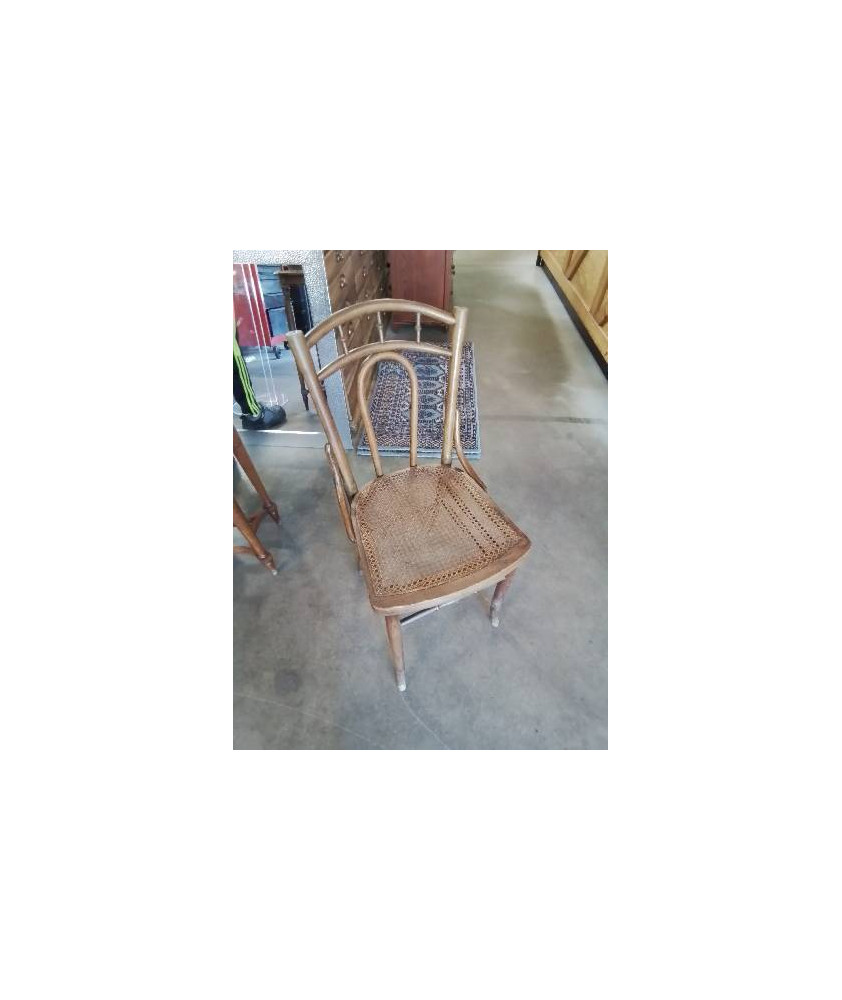CHAISE BISTROT BOIS DOOSIER COURBÉ ASSISE CANNÉE DÉBUT XXE 