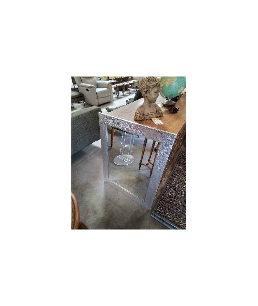MIROIR RECTANGULAIRE GAINÉ ARGENTÉ 