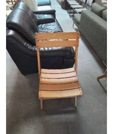 CHAISE DE JARDIN PLIANTE BOIS CLAIR AJOURÉ NF