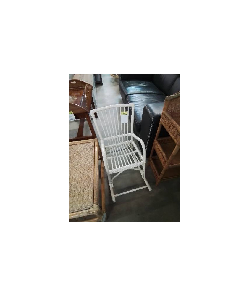 ROCKING CHAIR ENFANT ROTIN PEINT BLANC