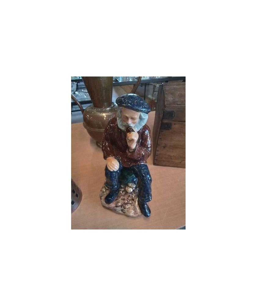 STATUETTE CÉRAMIQUE PÊCHEUR GABRIEL FOURMAINTRAUX DESVRES 
