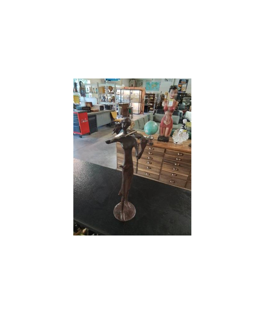 SCULPTURE VIOLONISTE BRONZE 31CM