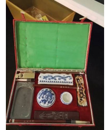 COFFRET CALLIGRAPHIE ASIATIQUE DÉBUT XXE 