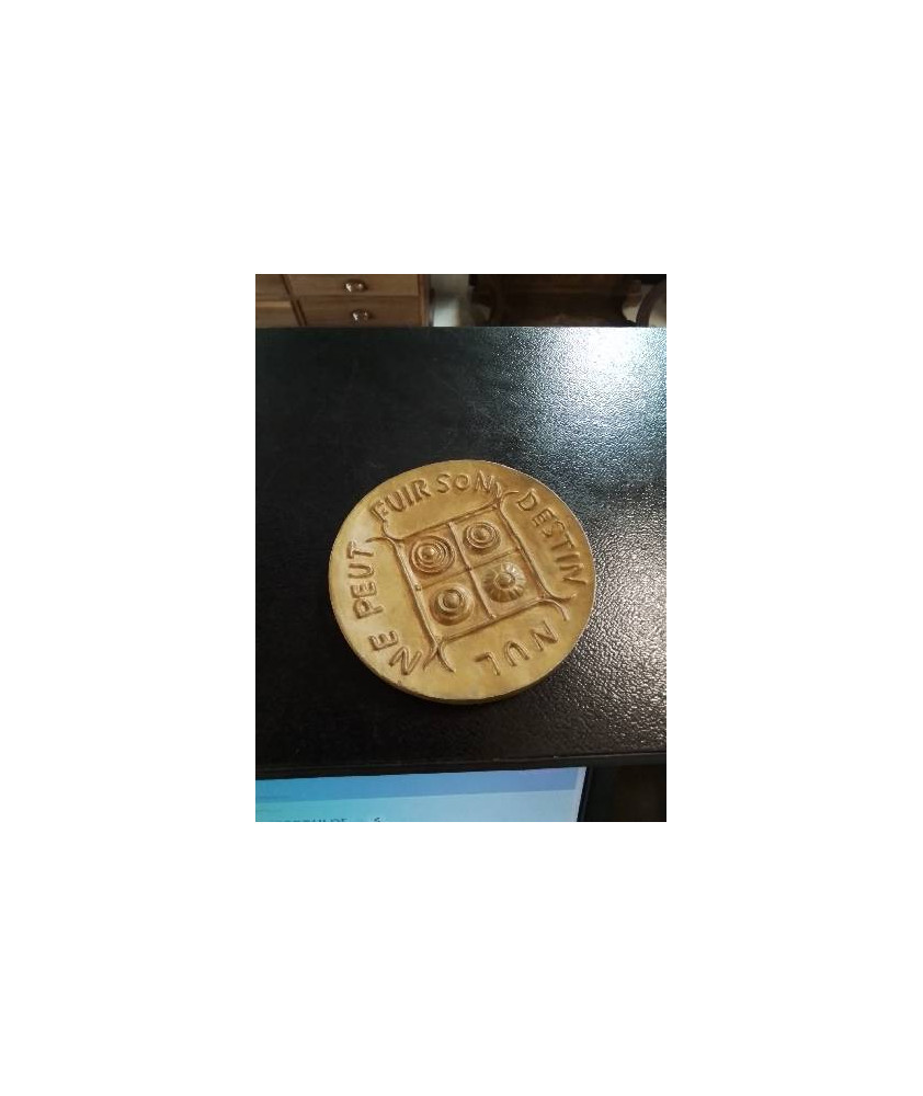 MÉDAILLE BRONZE NUL NE PEUT FUIR SON DESTIN BELLA RAFTOPOULOS(1902-1992)