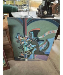 HUILE SUR TOILE MER EN CALE SÈCHE 