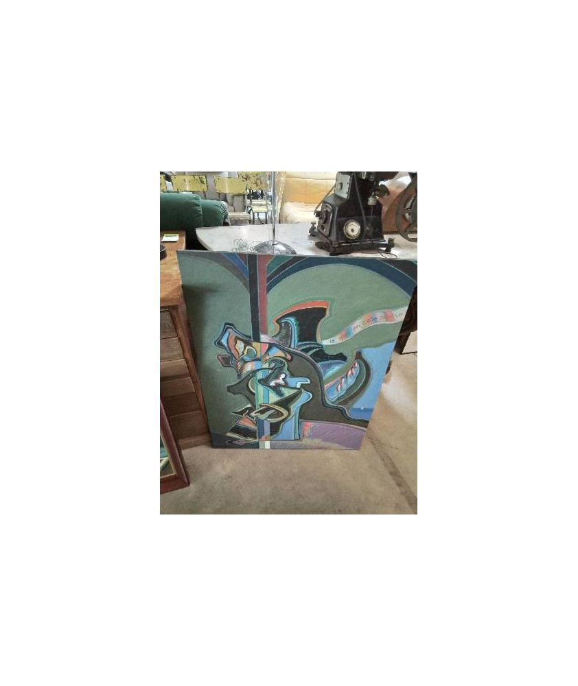 HUILE SUR TOILE MER EN CALE SÈCHE 