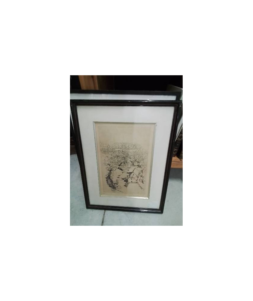 LITHOGRAPHIE NUMÉROTÉE ET CONTRESIGNEE VILLAGE 