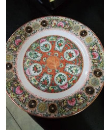ASSIETTE PORCELAINE CHINOISE DÉCOR FLEUR