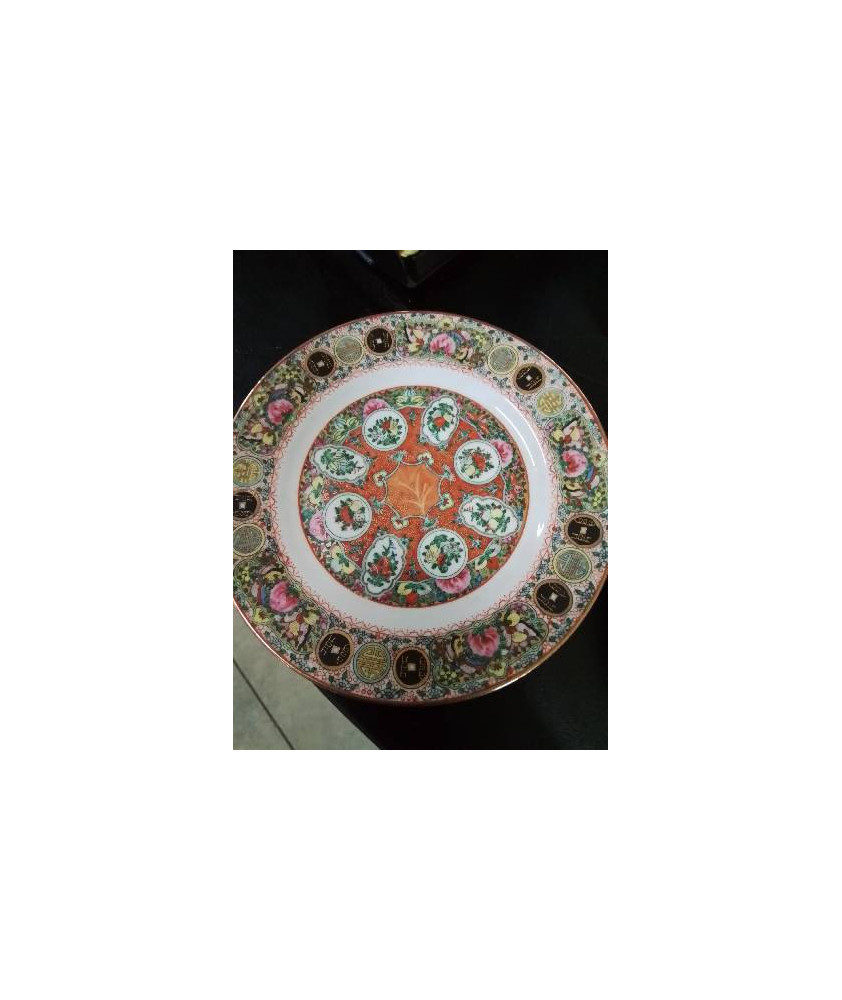 ASSIETTE PORCELAINE CHINOISE DÉCOR FLEUR