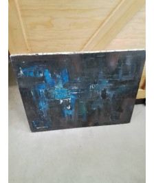 HUILE SUR TOILE SACRE BLEU 