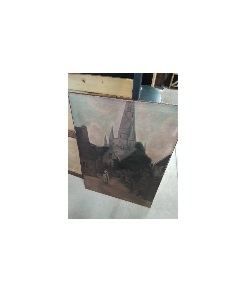 HUILE SUR TOILE ÉCOLE BRETONNE DEBUT XXE
