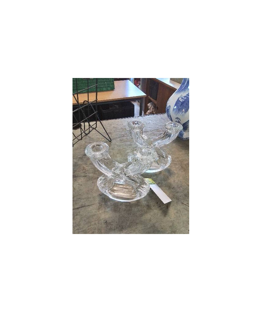 PAIRE DE BOUGEOIRS CRISTAL DE VANNES