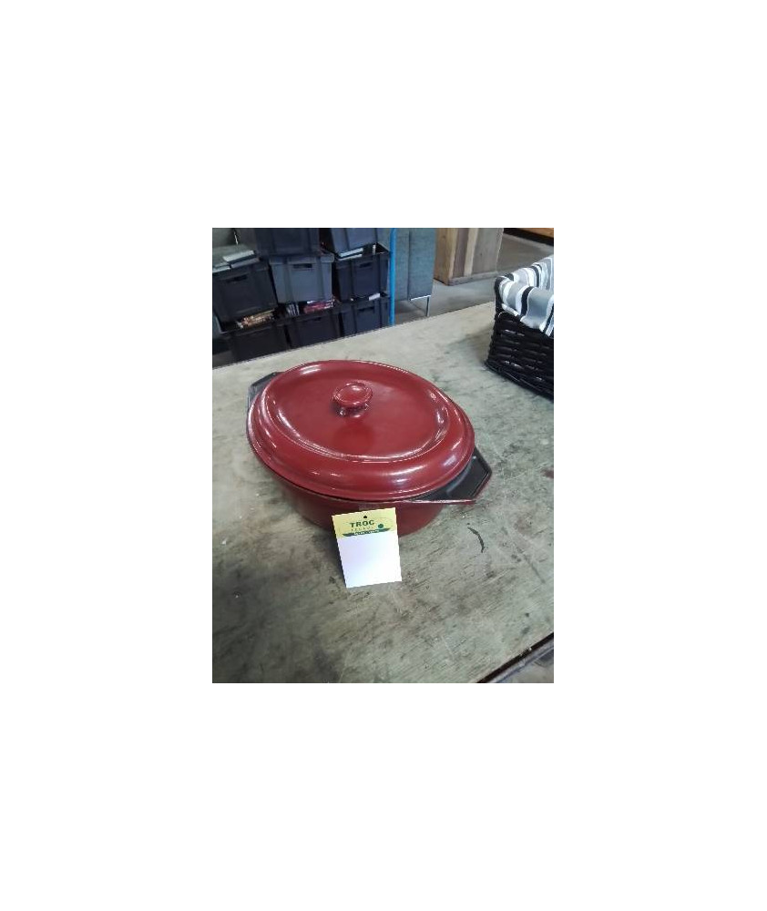 COCOTTE OVALE FONTE ÉMAILLÉE ROUGE