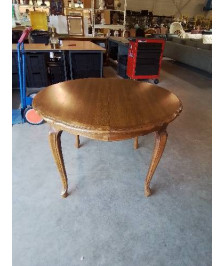 TABLE RONDE EXTENSIBLE BOIS CLAIR CHANTOURNÉ 110X74CM 2RAL50CM