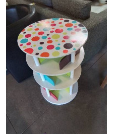 BIBLIOTHÈQUE TOURNANTE ENFANT BOIS COLORÉ 
