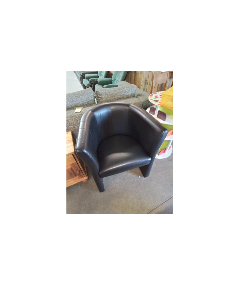 FAUTEUIL GONDOLE PU NOIR