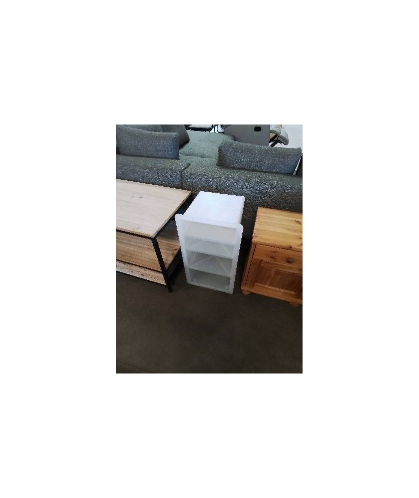 ÉTAGÈRE A ROULETTES RESINE BLANC 4 NICHES