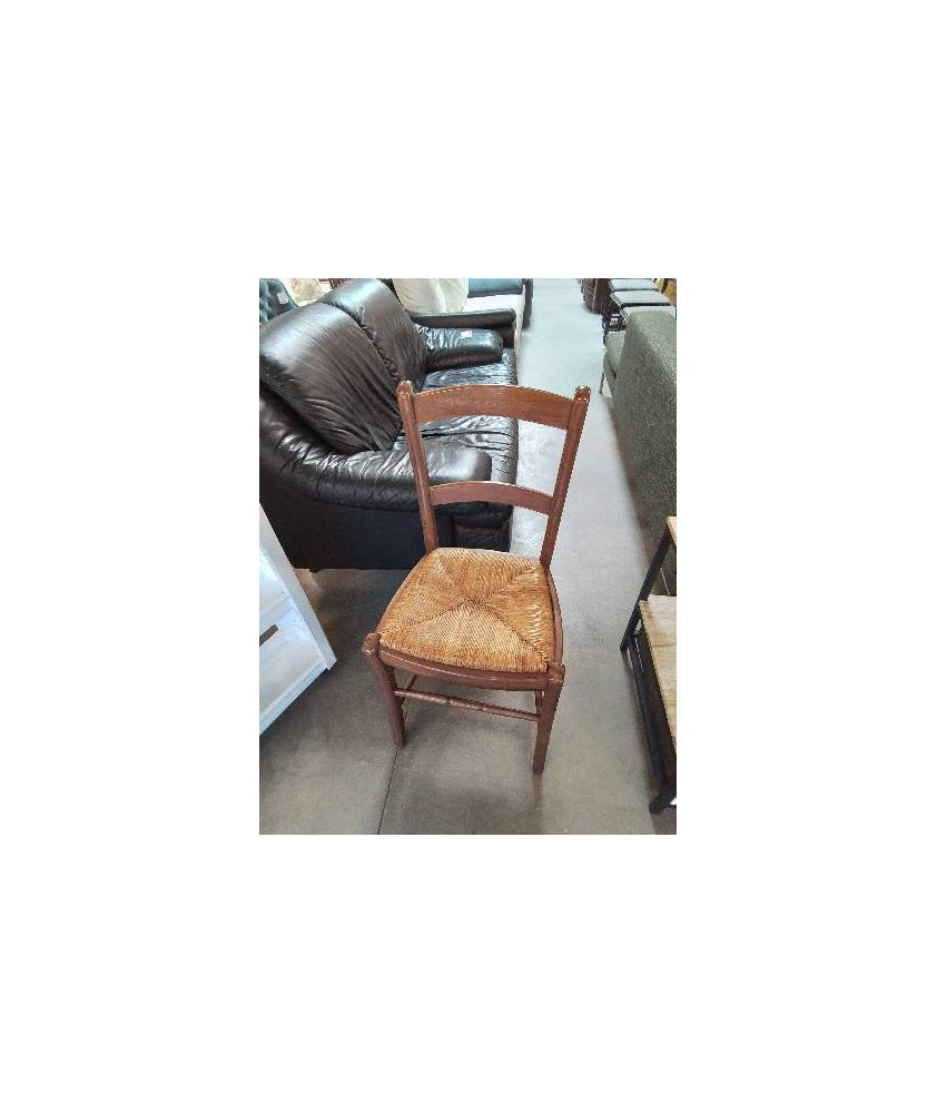 CHAISE BOIS PAILLÉ DOSSIER 2 BARREAUX 