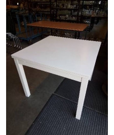 TABLE CARRÉE EXTENSIBLE BOIS ECRU 90X90X74CM