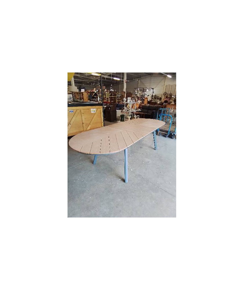 TABLE DE JARDIN EXTENSIBLE JAKARTA OVIALA ALU GRIS ET CLAIR 220X100X76CM 1RAL60CM