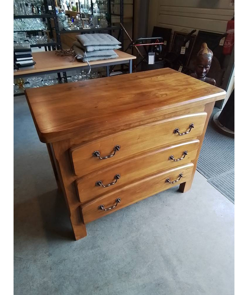 COMMODE 3 TIROIRS BOIS CLAIR