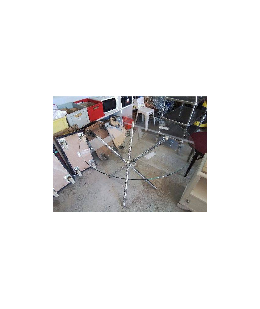 TABLE RONDE PLATEAU EN VERRE 