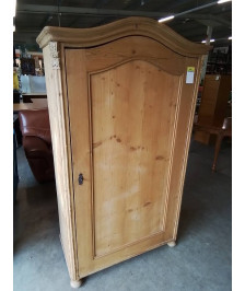 ARMOIRE CINTRÉ PENDERIE BOIS NATUREL DÉBUT XXE 