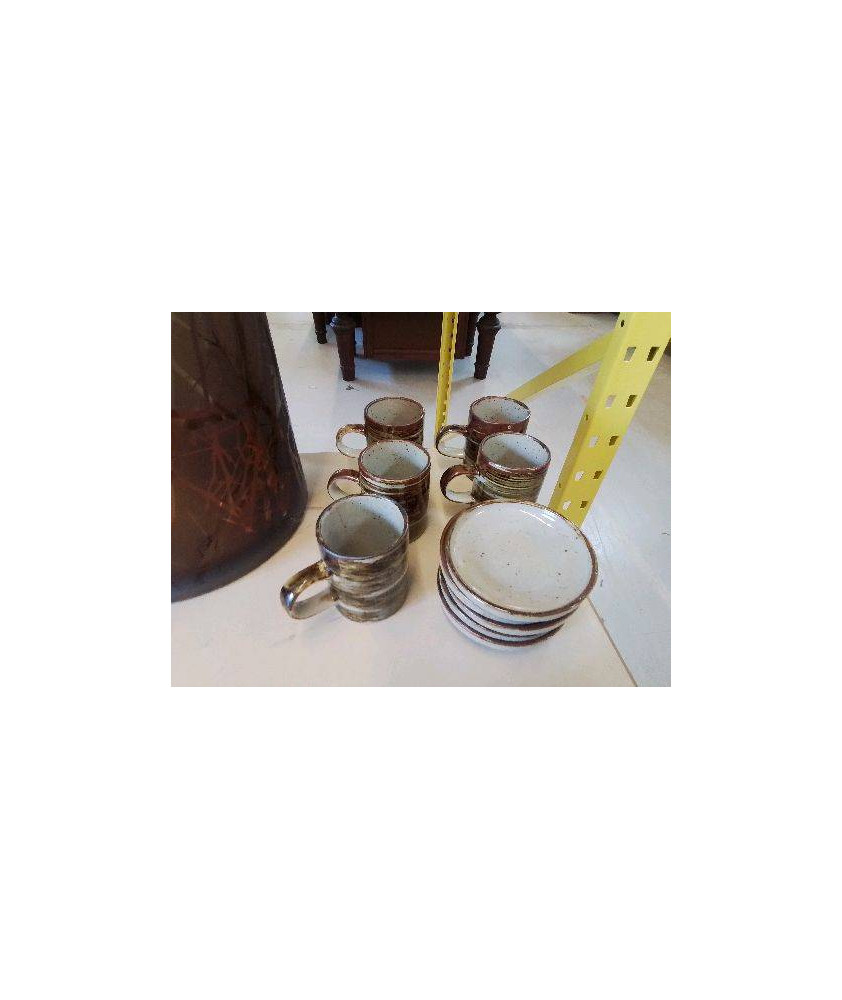 LOT DE 5 PETITES TASSES EN GRÈS 