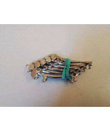 LOT DE 6 REPOSE COUTEAU TECKEL EN METAL ARGENTÉ 