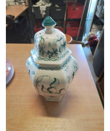 POT COUVERT CÉRAMIQUE BLANC ET VERRE 