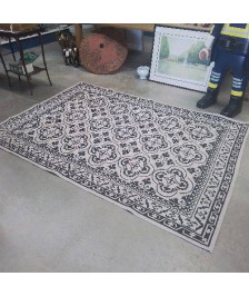 TAPIS BEIGE ET NOIR ARABESQUES 230X160
