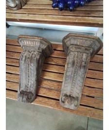 PAIRE DE CONSOLE MURALE BOIS 