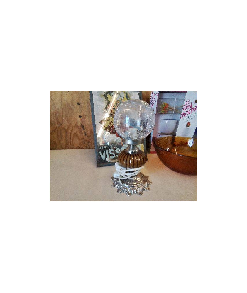 PETITE LAMPE BULLÉ EFFET CRAQUELÉ 