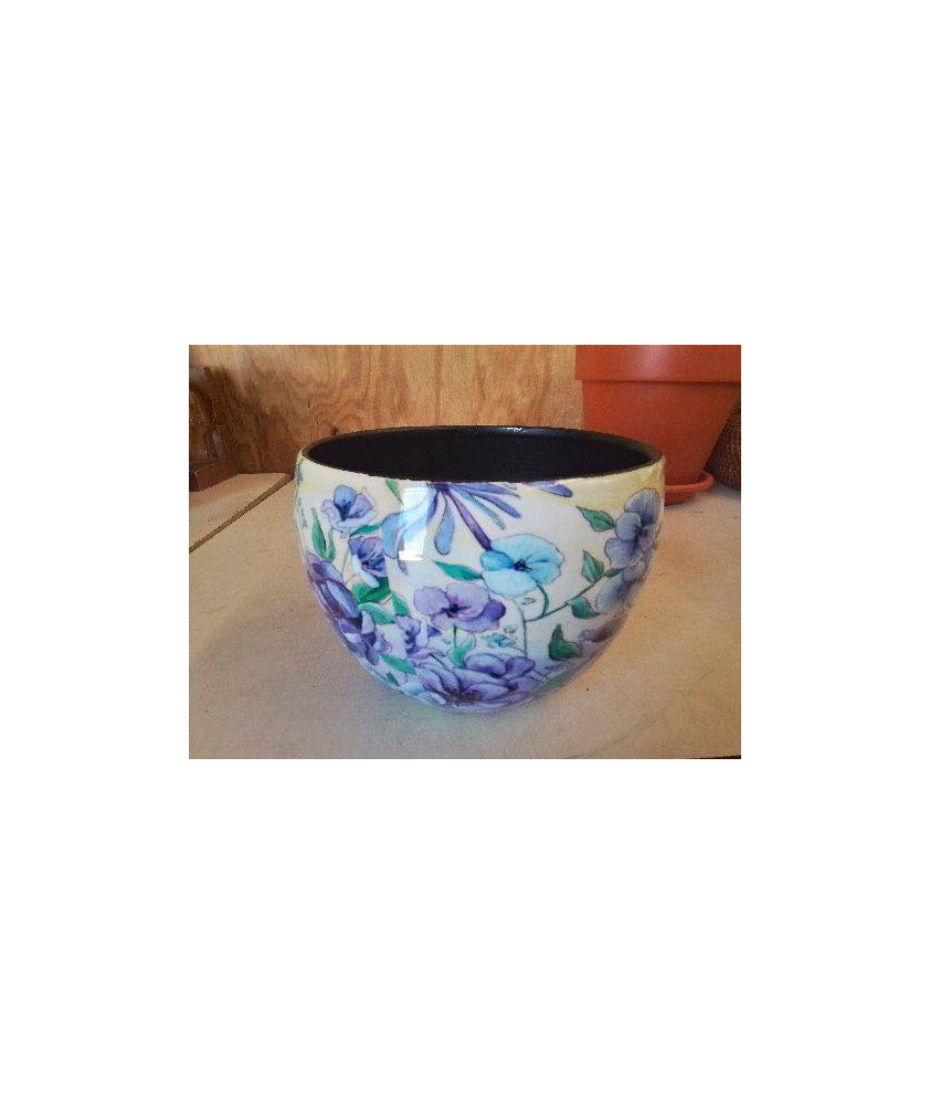 CACHE POT MOTIF FLORAL 