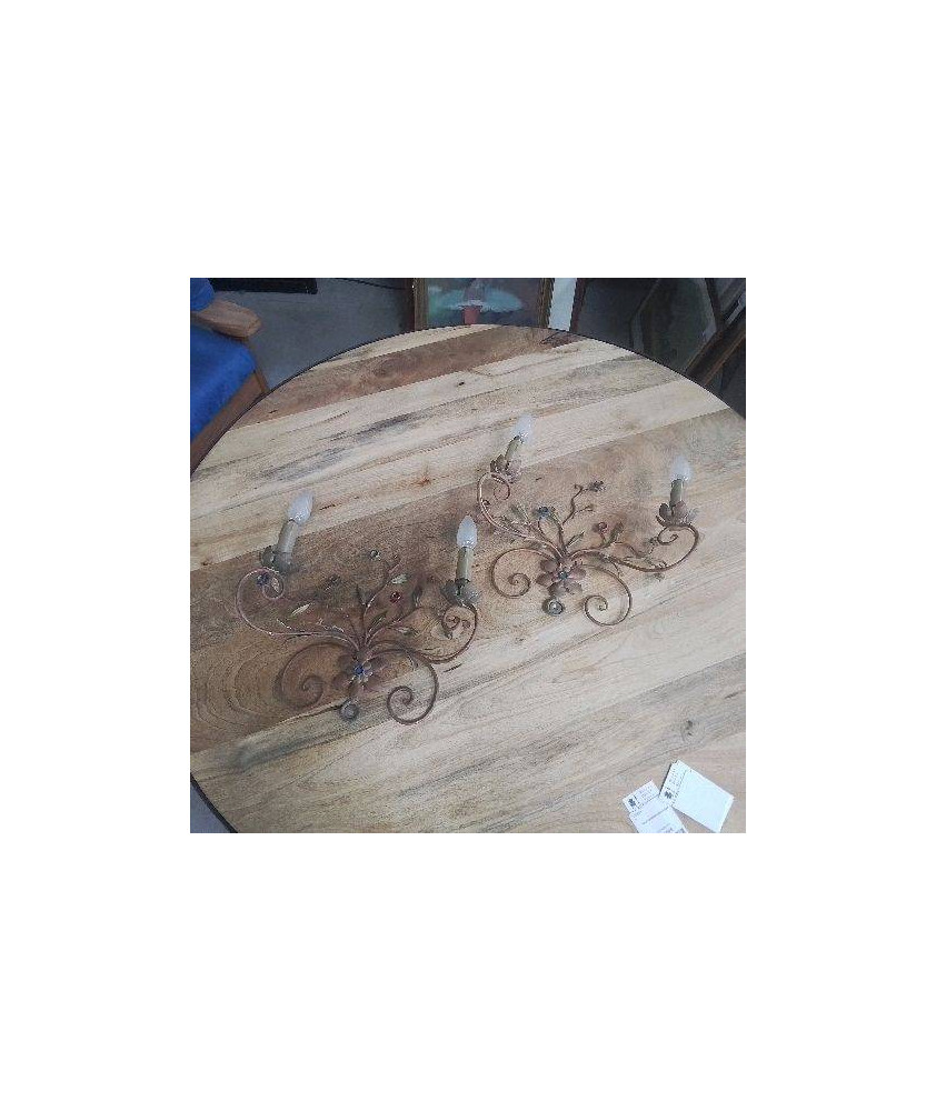 PAIRE APPLIQUE MURALE FLORALE