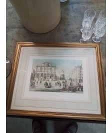 GRAVURE LE HAVRE VUE PRISE SUR LE QUAI FACE AU MUSEE 
