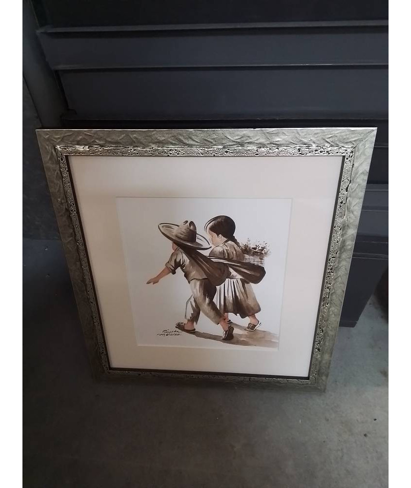AQUARELLE JEUNES ENFANTS MEXICO