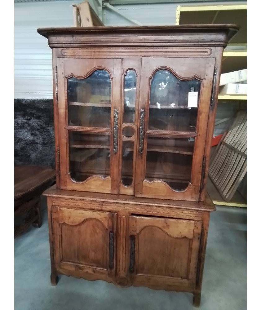 BUFFET CAUCHOIS VITRÉE 4 PORTES BOIS MOULURÉ DÉBUT XX