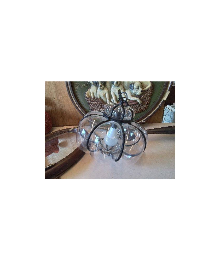 SUSPENSION GRAPPE EN VERRE 