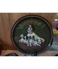 GRAND CADRE DECORATIF CHIENS