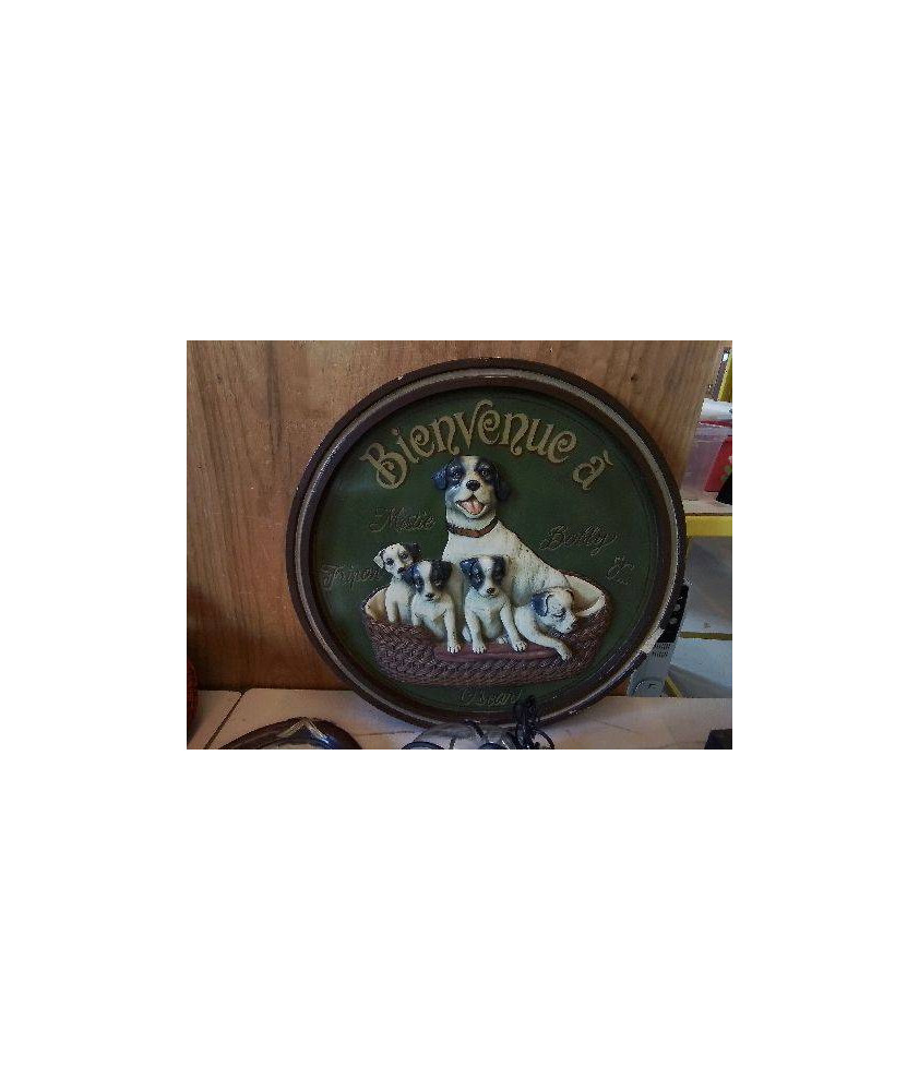 GRAND CADRE DECORATIF CHIENS