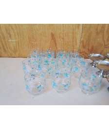 VERRE MYOSOTIS LUMINARC ARCOPAL MOTIF FLEURS BLEU 